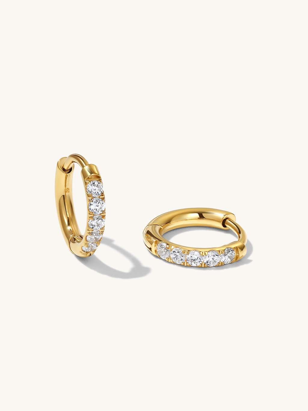 Glamour Kreolen mit Zirkonia Small 8mm Gold & Silber - Dorose | Wasserfester Schmuck, 18K vergoldet