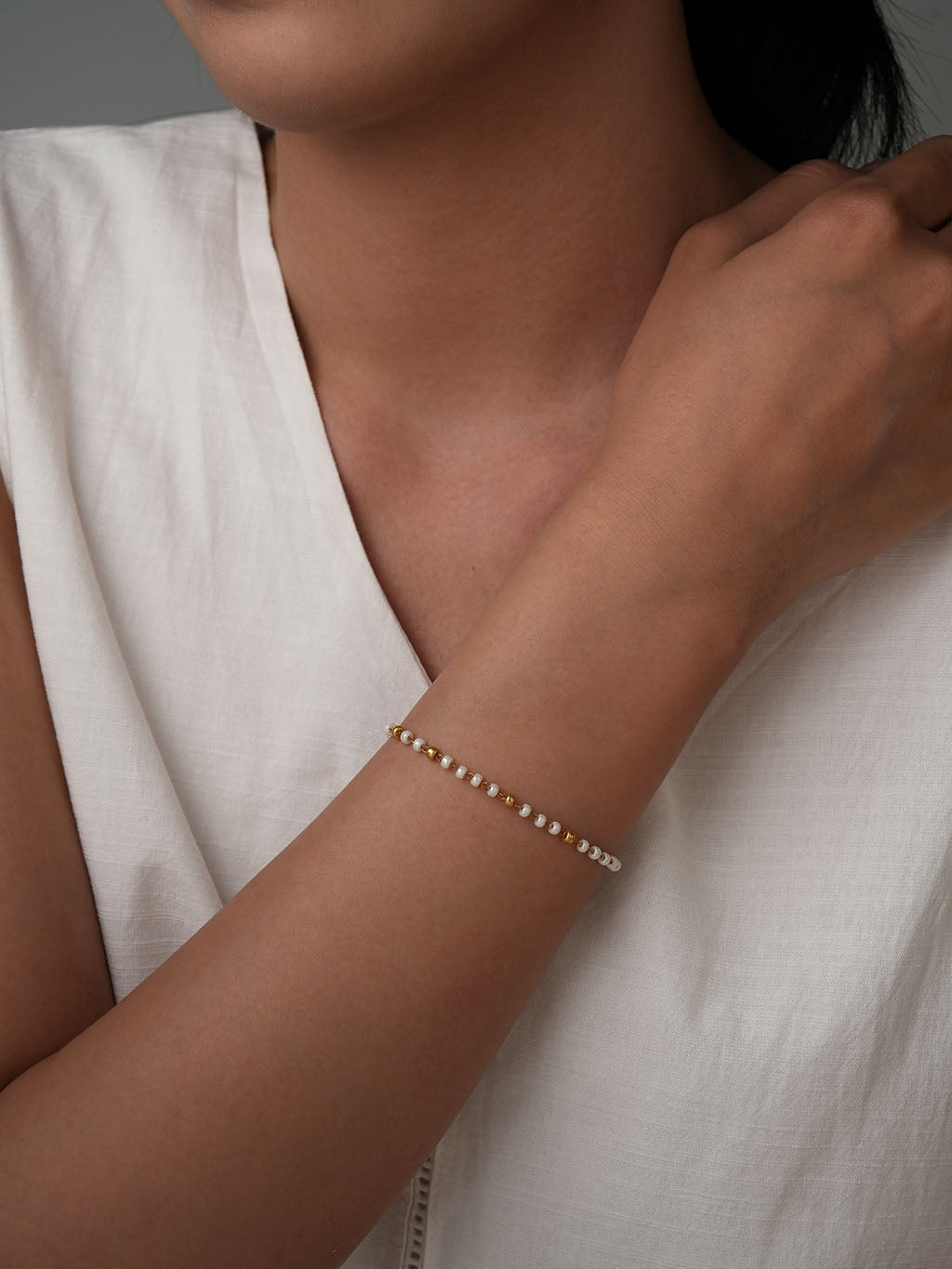 Glasperlen Armband Gold - Dorose | Wasserresistent, kein Verfärben