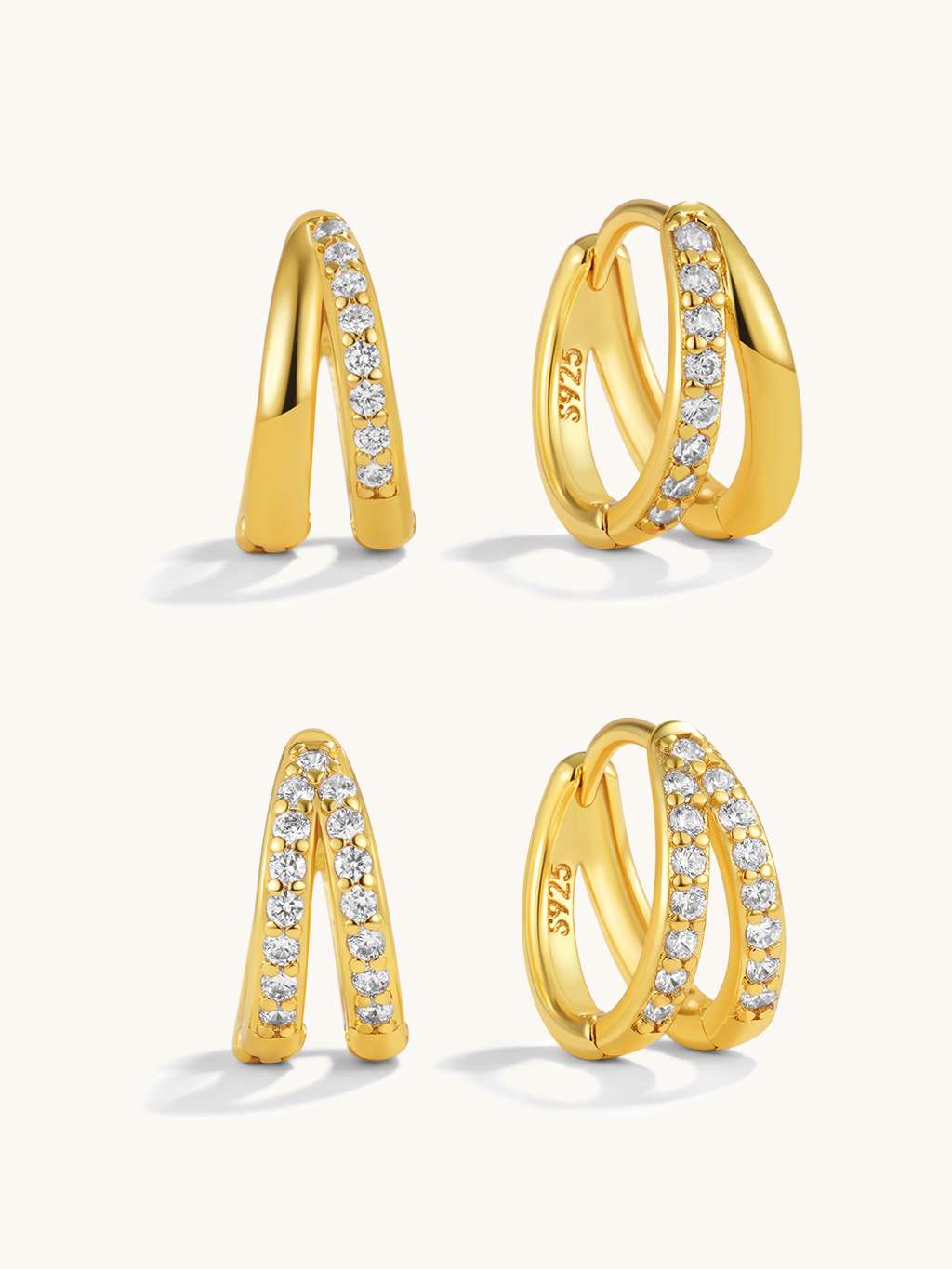 Glitter Hoop Ohrringe Gold 10mm - Dorose | Wasserfester Schmuck, 18K vergoldet