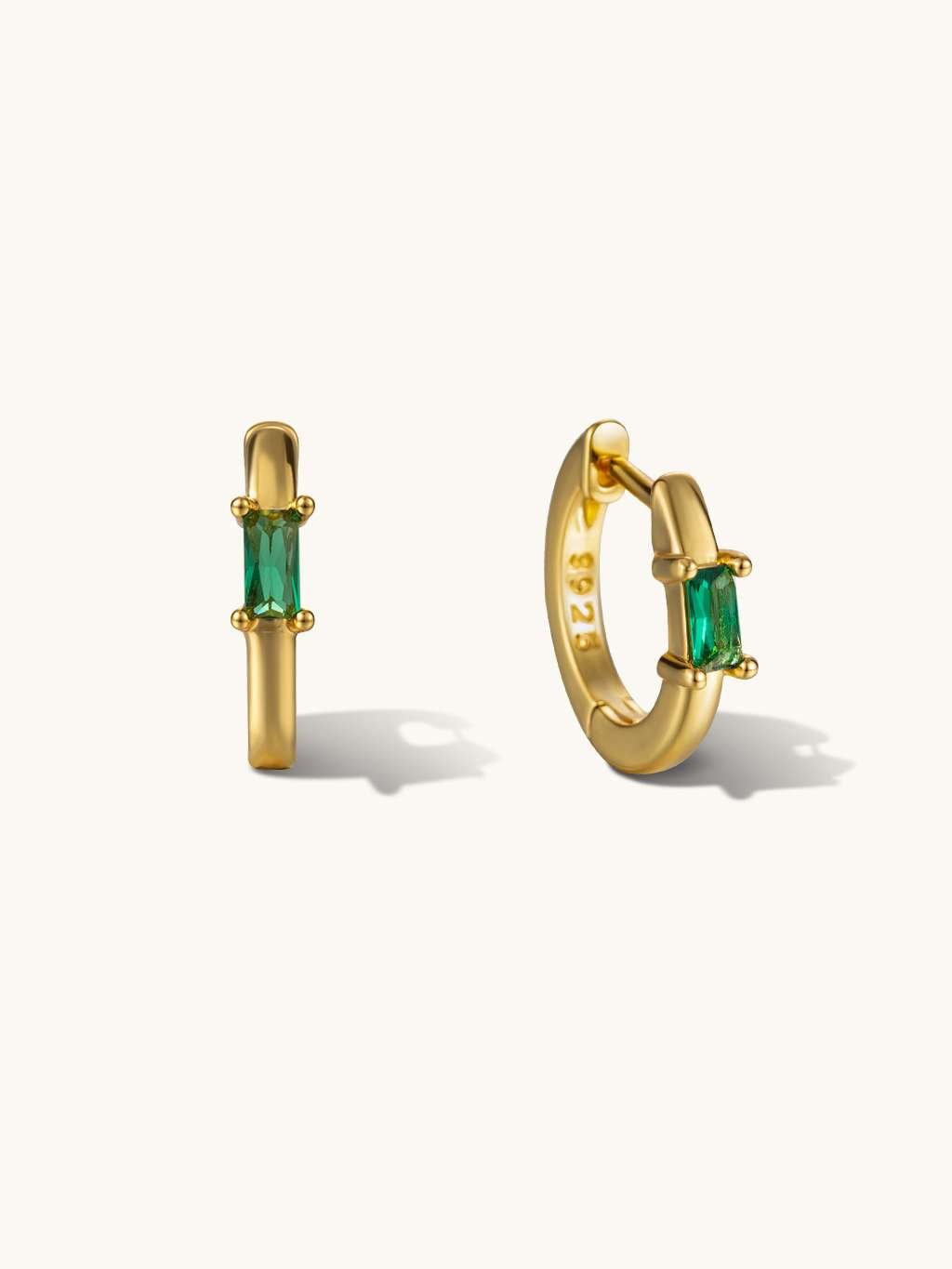 Green Creolen Ohrringe Gold - Dorose | Wasserfester Schmuck, 18K vergoldet