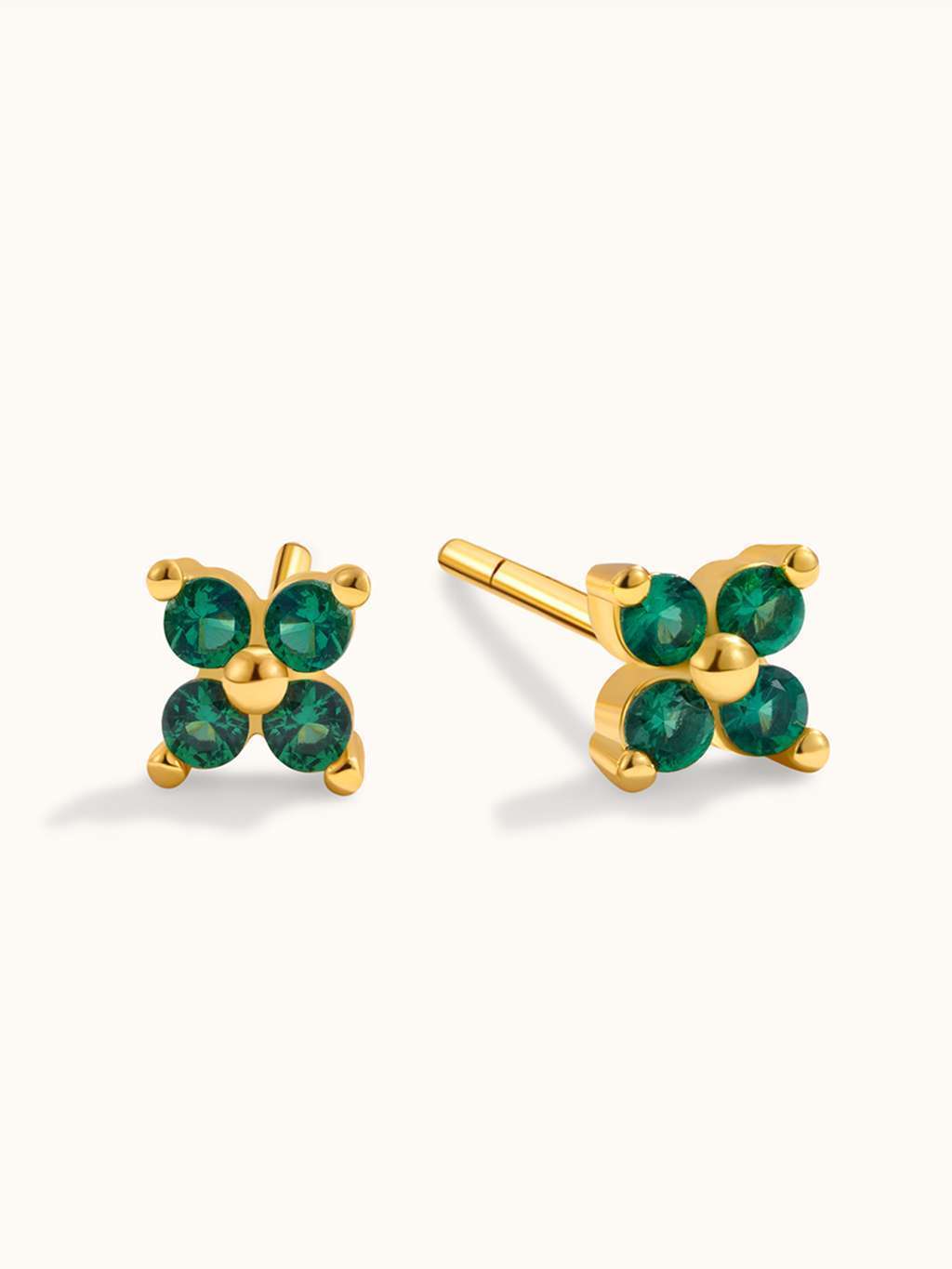 Green Flower Halskette & Vibrant Green Ohrringe Schmuck Set - Dorose | Wasserfester Schmuck, 18K vergoldet