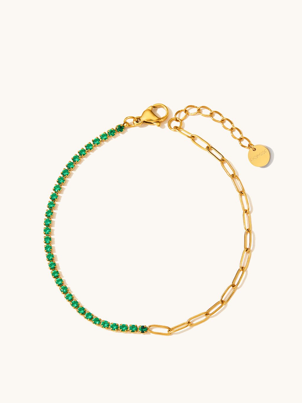Green Slim Sparkling Armband Gold - Dorose | Wasserfester Schmuck