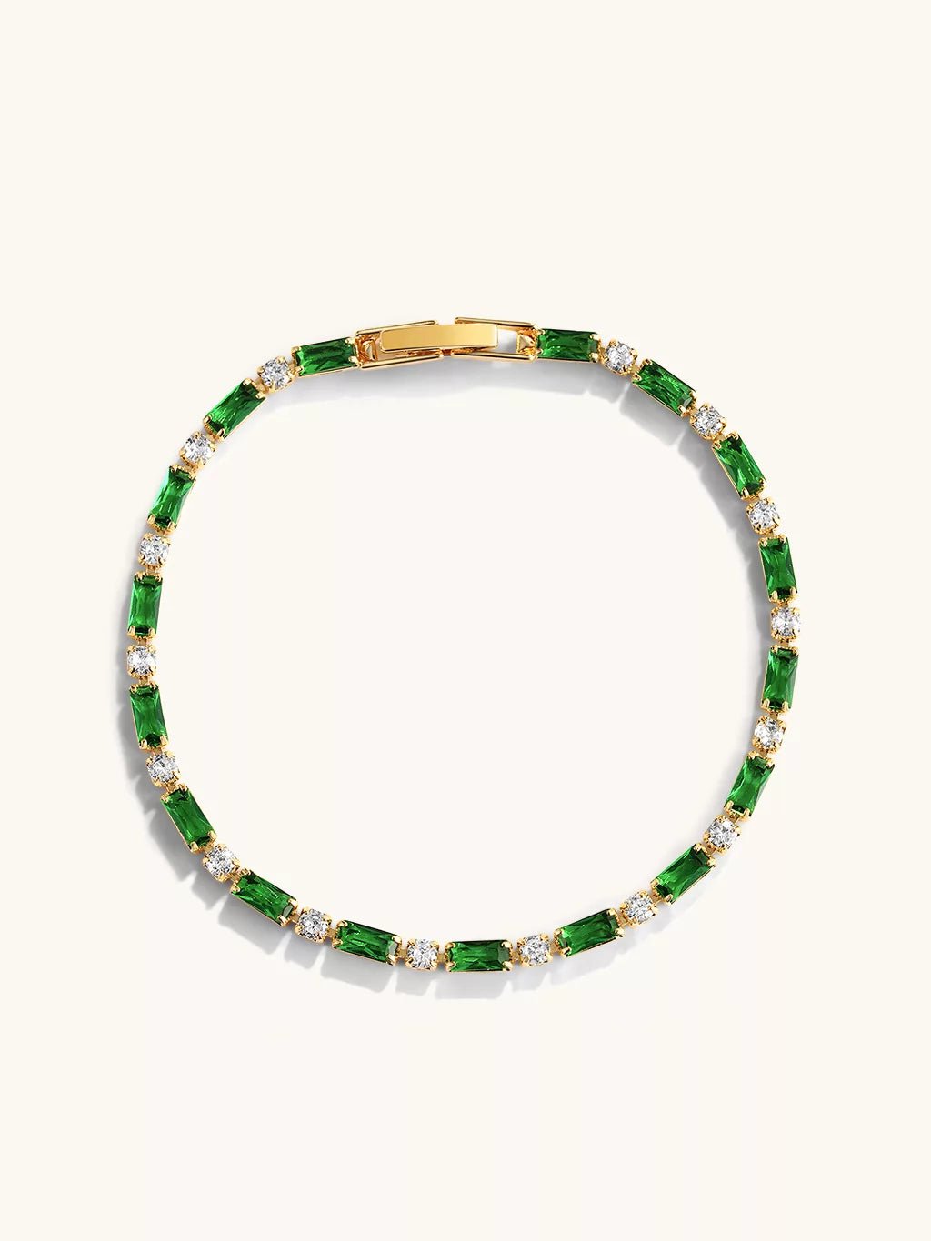 Green Tennis Armband Gold - Dorose | Wasserfester Schmuck, 18K vergoldet