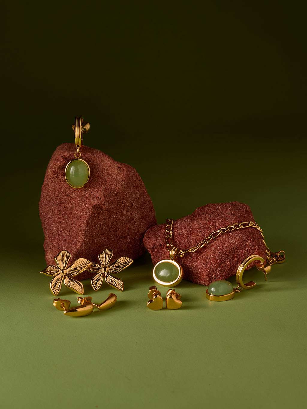 Grün Lake Kette Gold - Dorose | Wasserfester Schmuck, 18K vergoldet