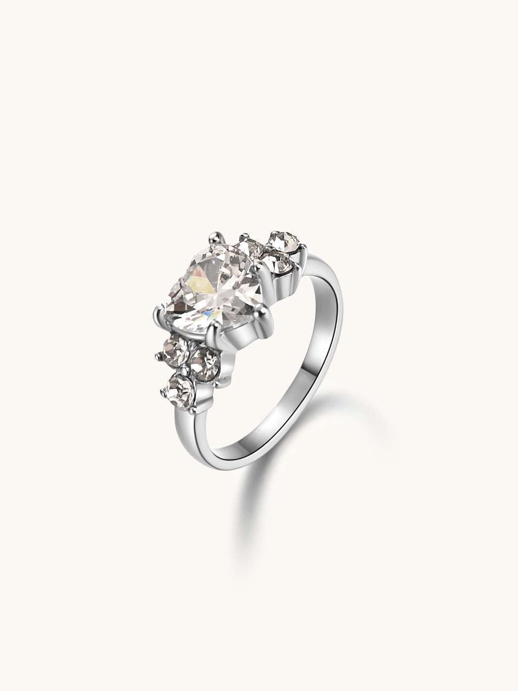 Heart Brilliant Ring Silber - Dorose | Wasserfester Schmuck, 18K vergoldet