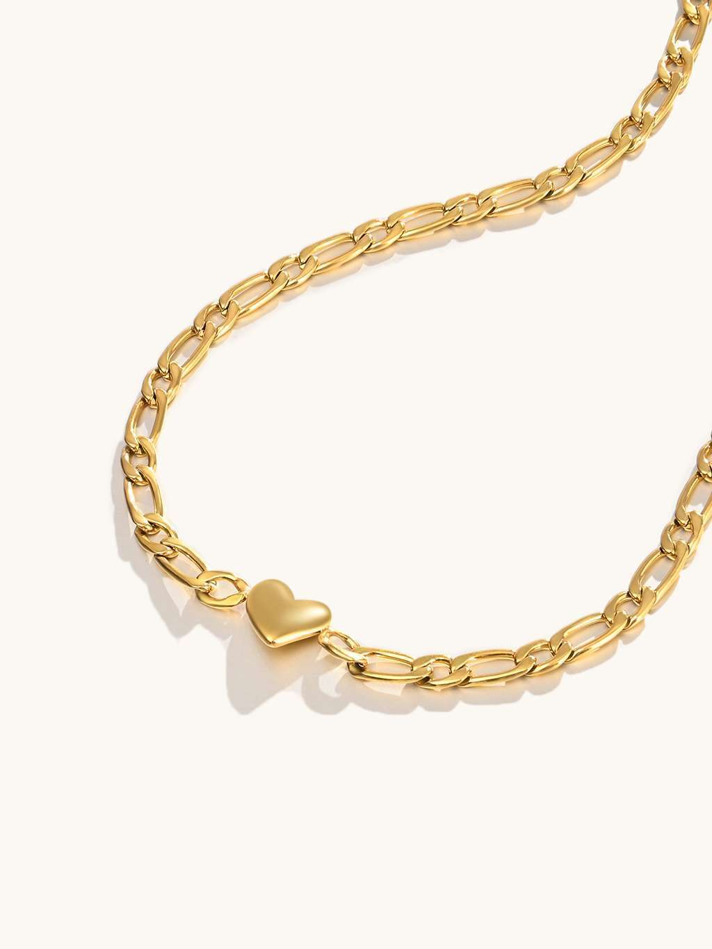 Heart Cherish Halskette & Simple Heart Ohrringe Schmuck Set - Dorose | Wasserfester Schmuck, 18K vergoldet