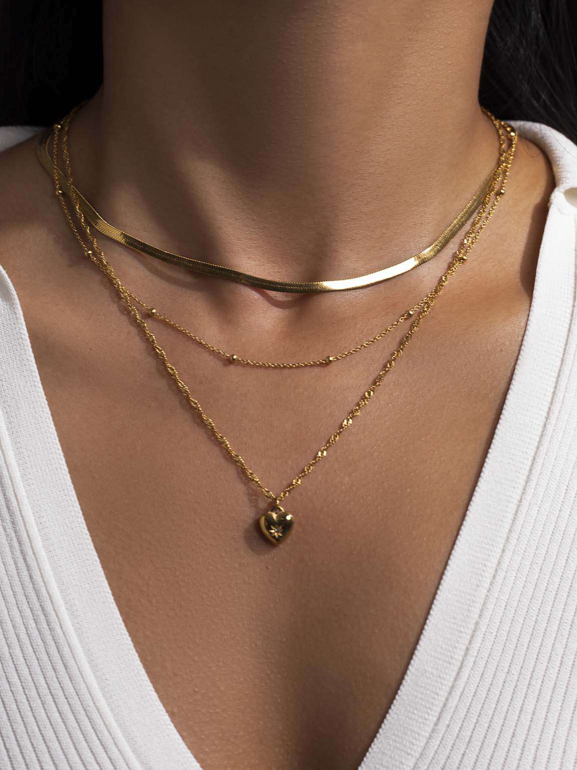 Heartbeat Halskette Gold - Dorose | Wasserfester Schmuck, 18K vergoldet