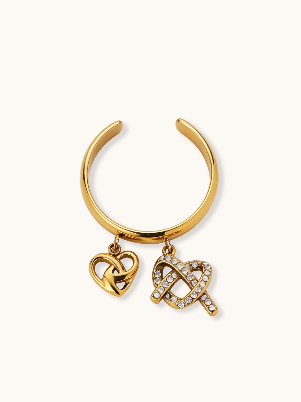 Herz - Duo Ring Gold - Dorose | Wasserresistent, kein Verfärben