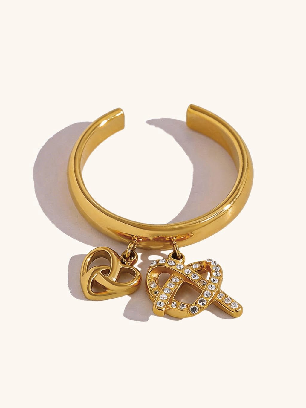 Herz - Duo Ring Gold - Dorose | Wasserresistent, kein Verfärben