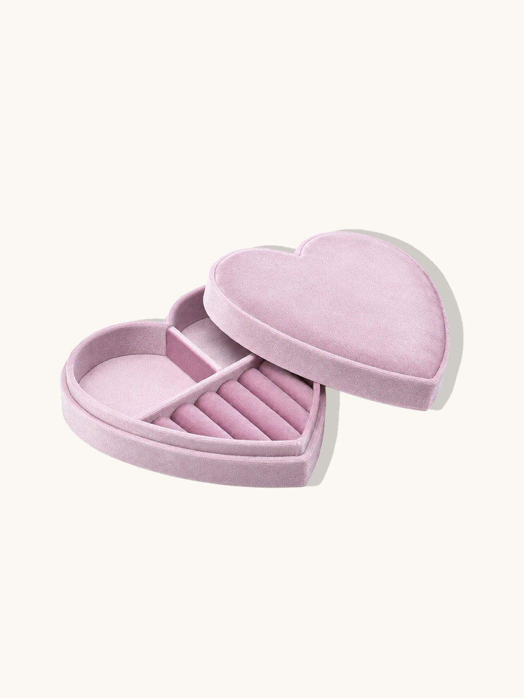 Herz Schmuckkästchen Rosa aus Samt – Schmuckbox für Ringe, Ohrringe und Halsketten, Kompakte Schmuckaufbewahrung - Dorose | Wasserresistent, kein Verfärben