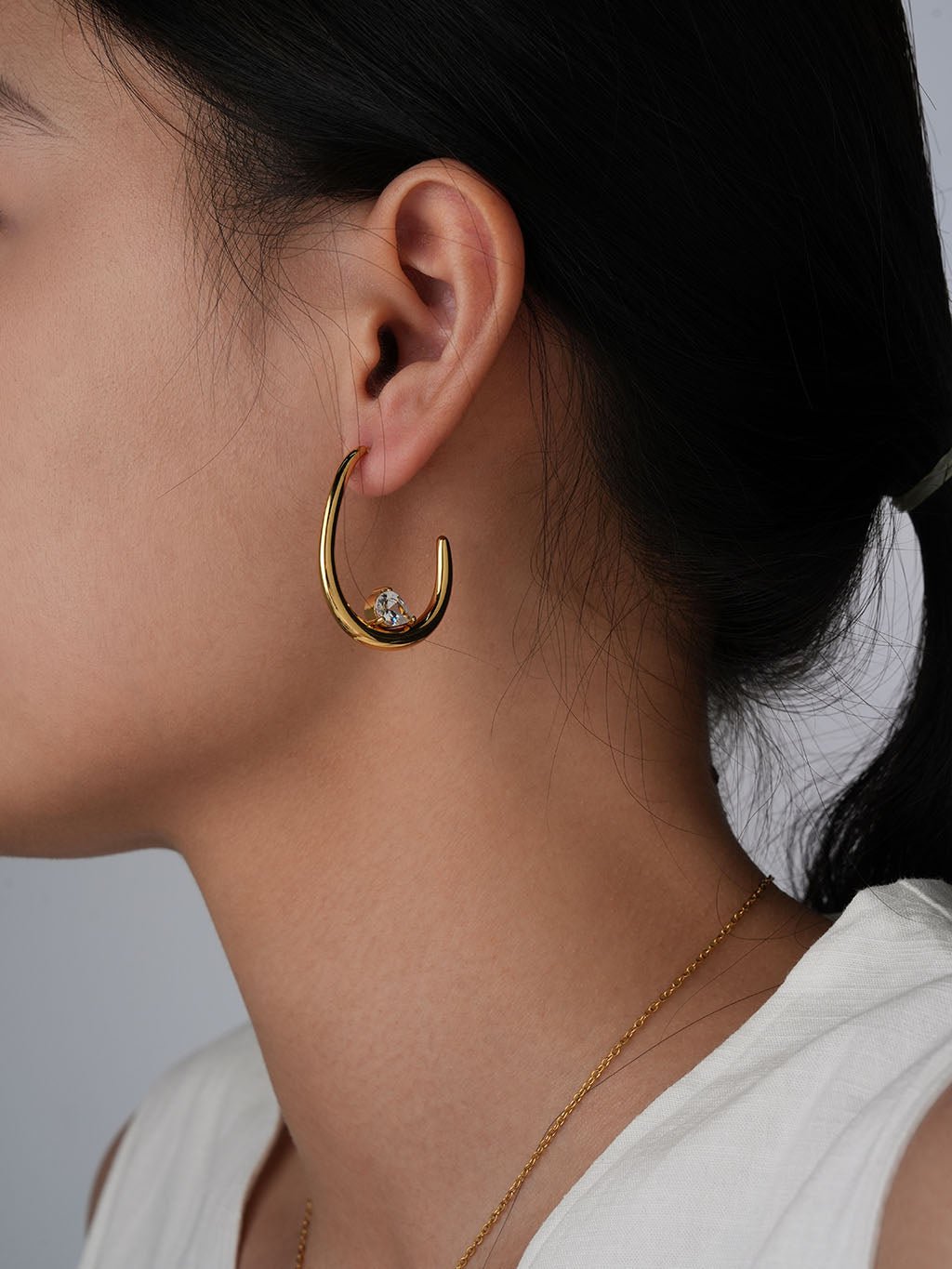 Hufeisen Curve Ohrringe Gold - Dorose | Wasserresistent, kein Verfärben