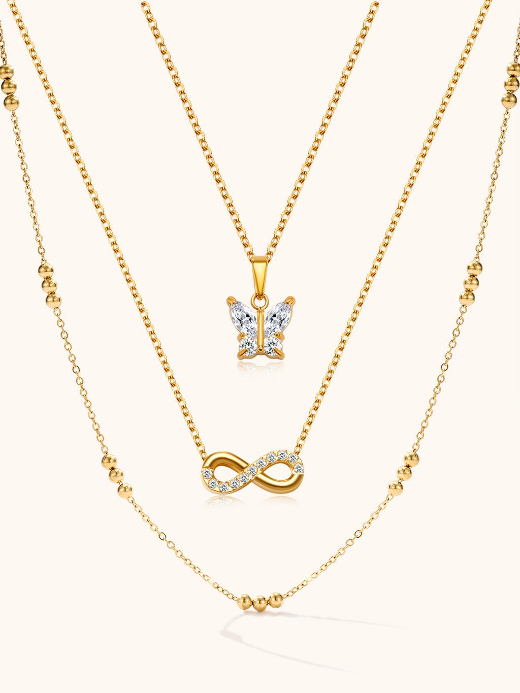 Infinite Love and Butterfly Kette Schmuck Set - Dorose | Wasserfester Schmuck