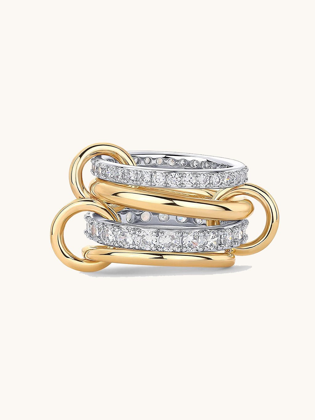 Interlocked Mixed - Metal Shine Ring Gold - Dorose | Wasserfester Schmuck