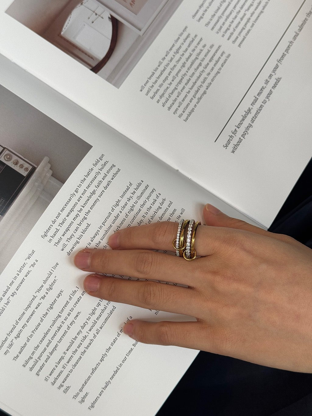 Interlocked Mixed - Metal Shine Ring Gold - Dorose | Wasserresistent, kein Verfärben