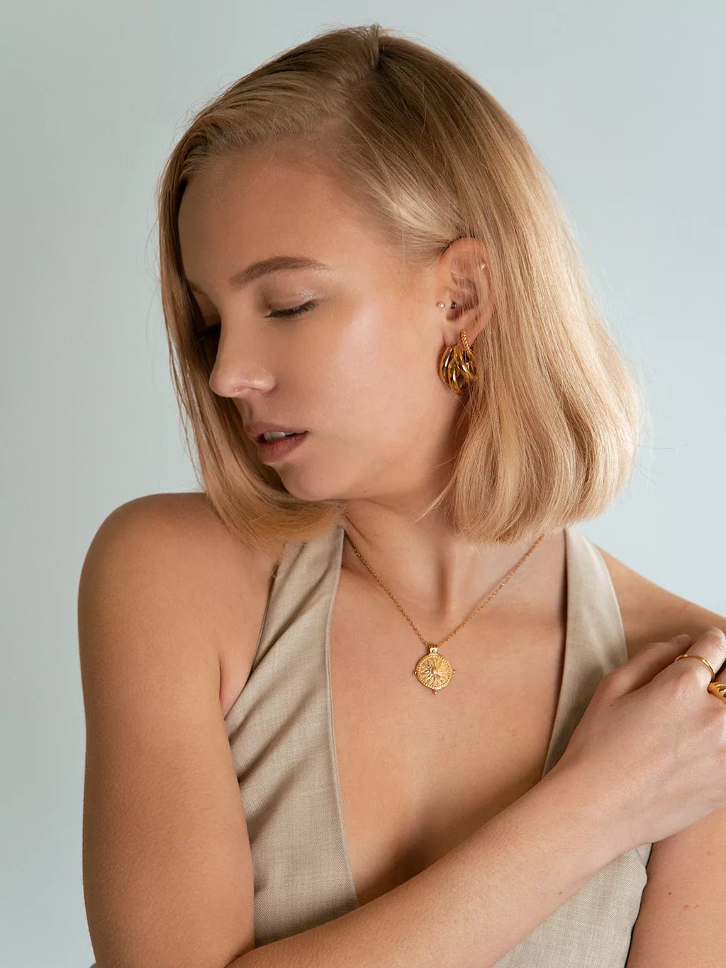 Kette mit Sonnenstrahlen Gold - Dorose | Wasserfester Schmuck, 18K vergoldet