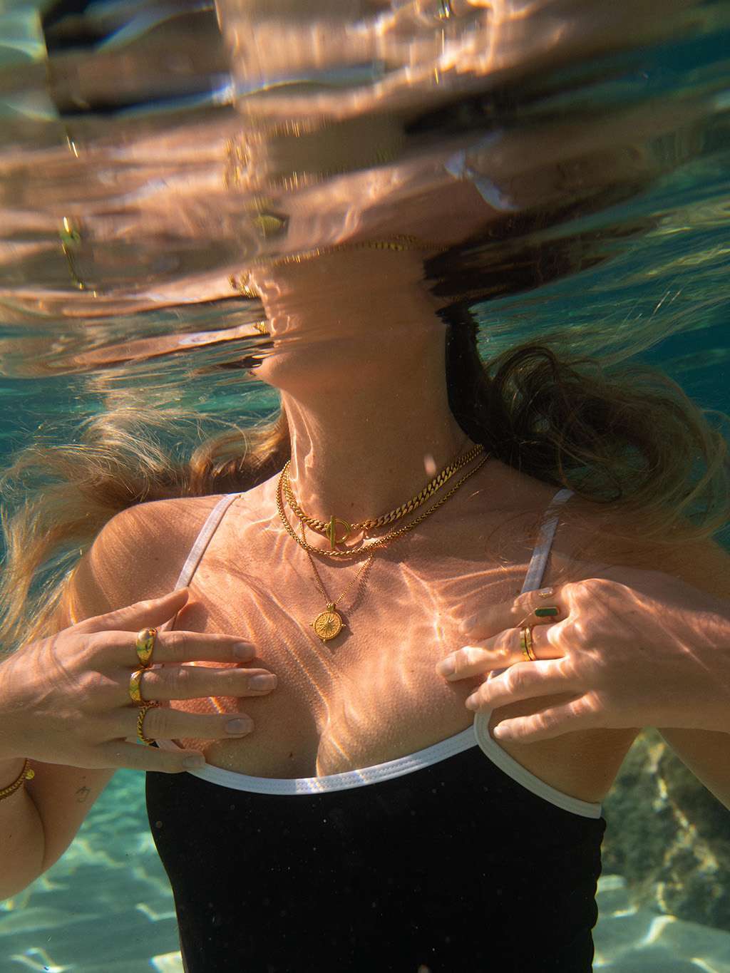 Kette mit Sonnenstrahlen Gold - Dorose | Wasserfester Schmuck, 18K vergoldet