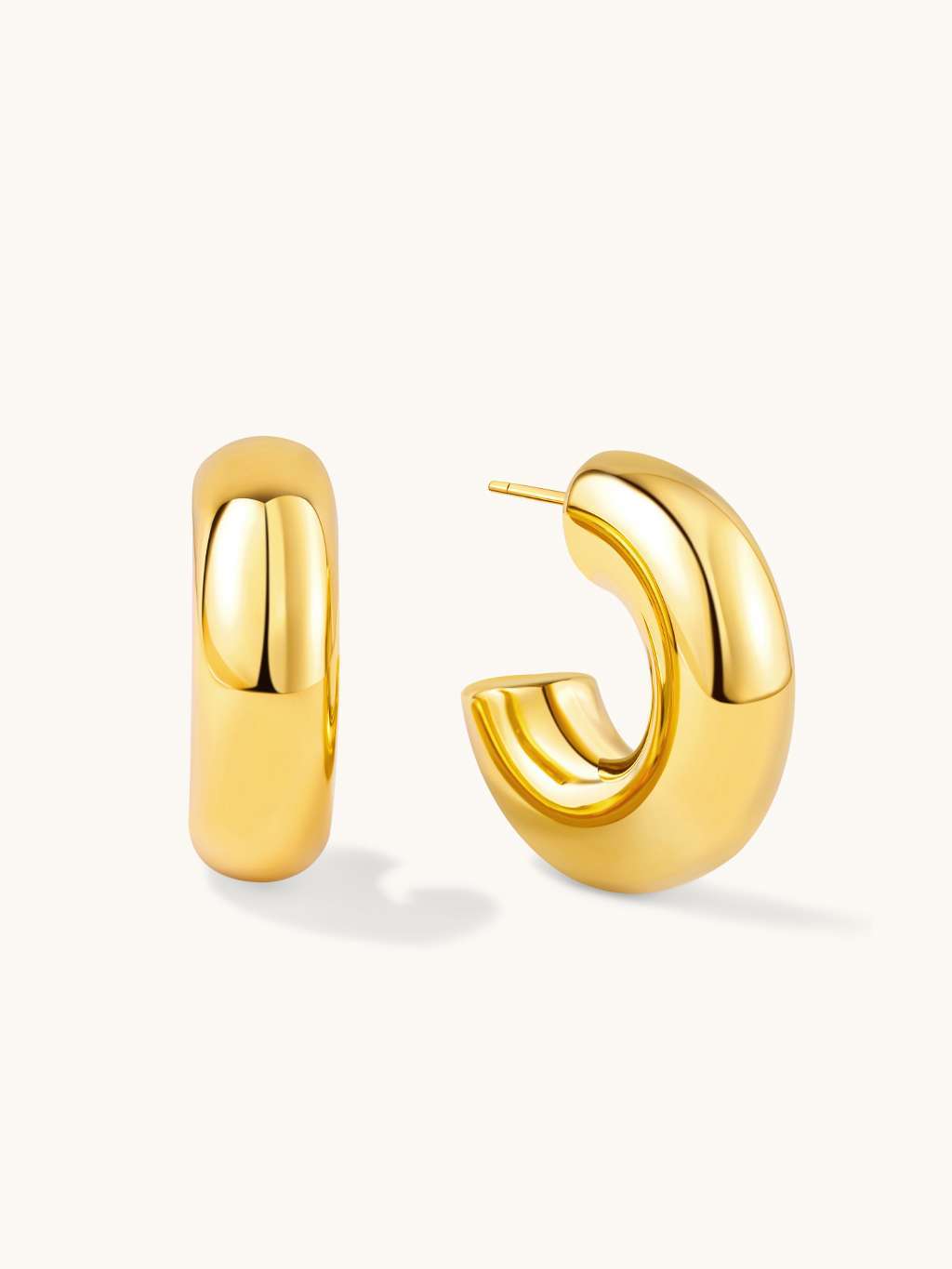 Large Chubby Ohrringe Gold Silber - Dorose | Wasserfester Schmuck, 18K vergoldet