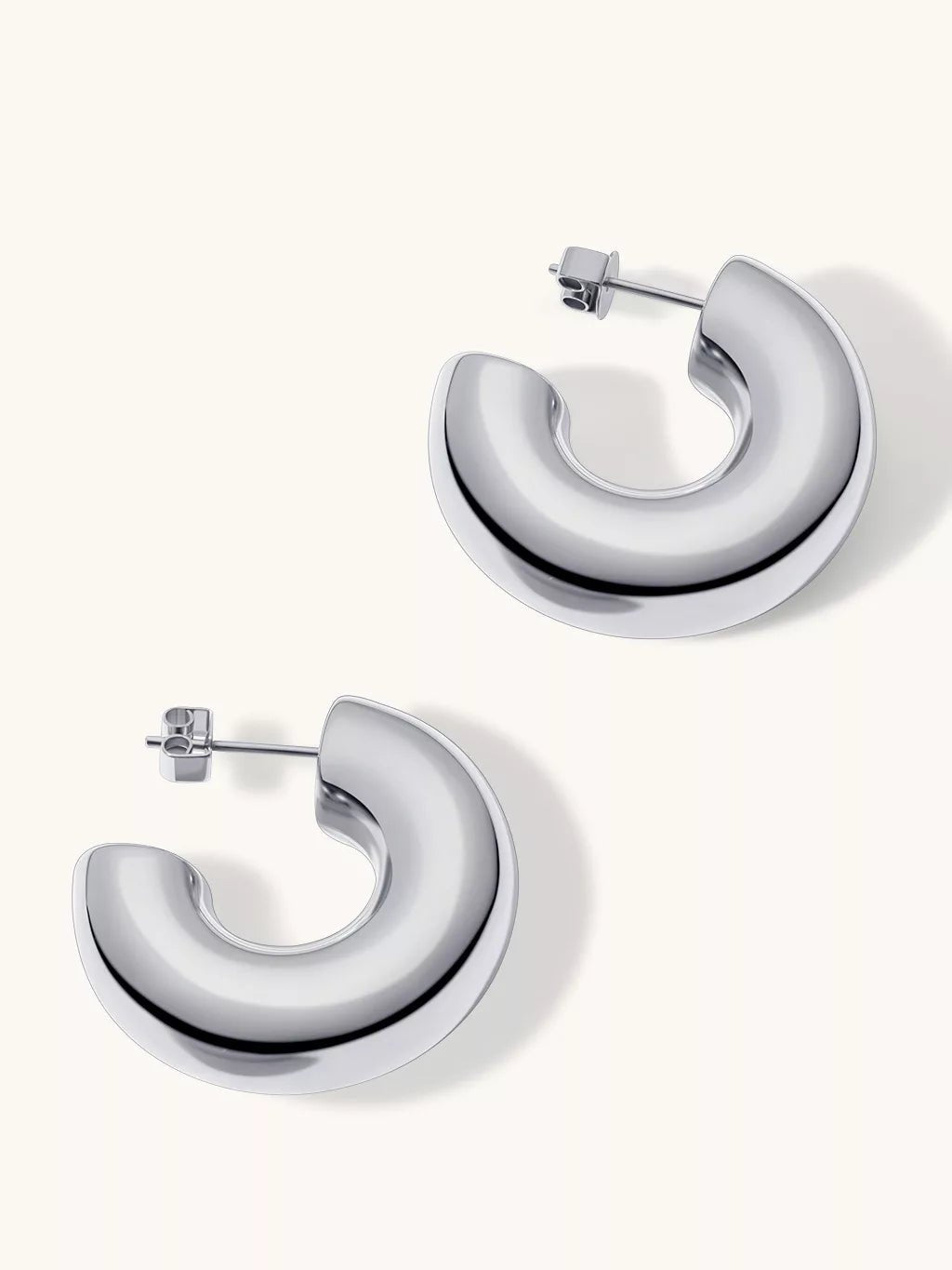 Large Chubby Ohrringe Gold Silber - Dorose | Wasserfester Schmuck, 18K vergoldet