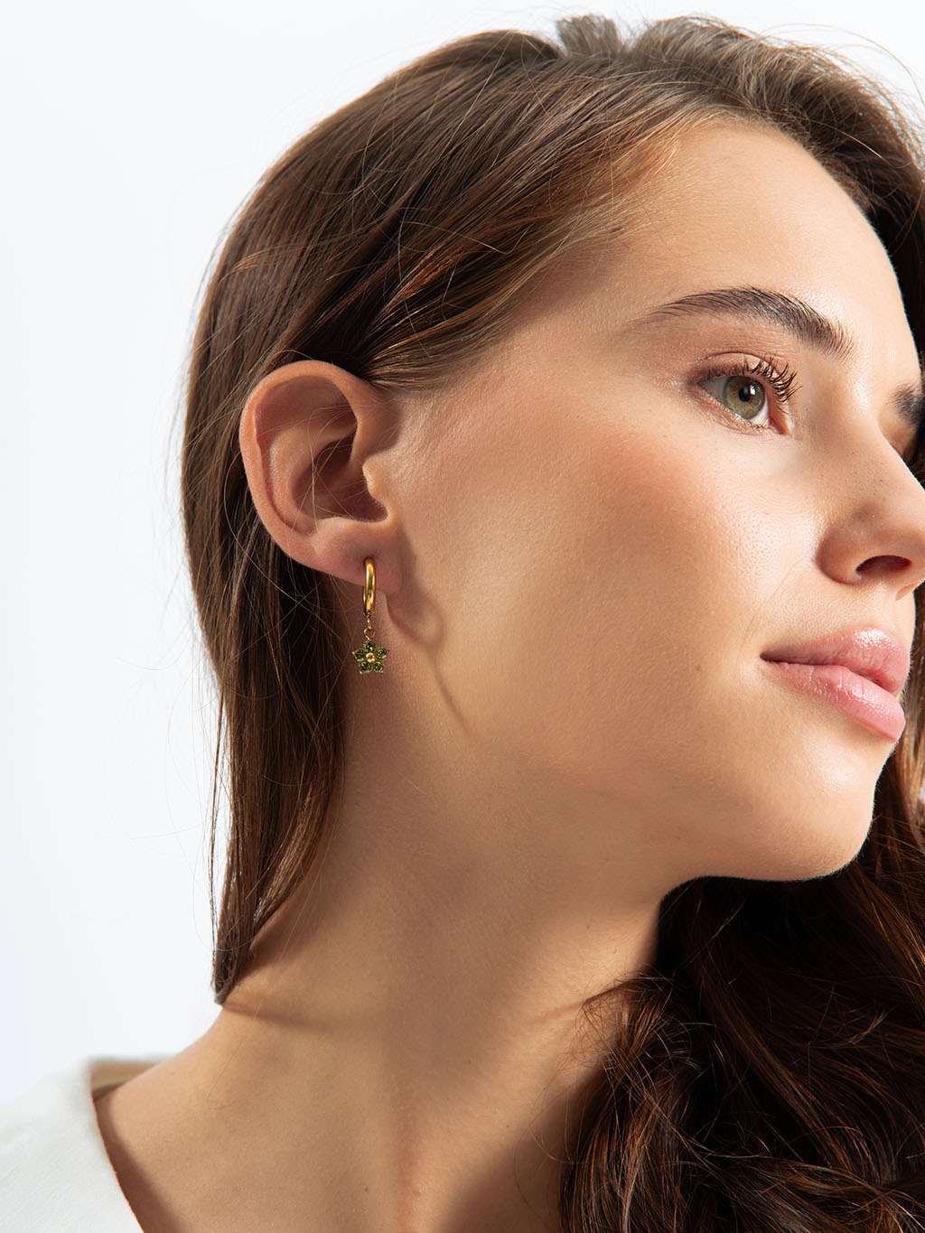 Little Flower Hoop Ohrringe Gold 10mm - Dorose | Wasserfester Schmuck, 18K vergoldet