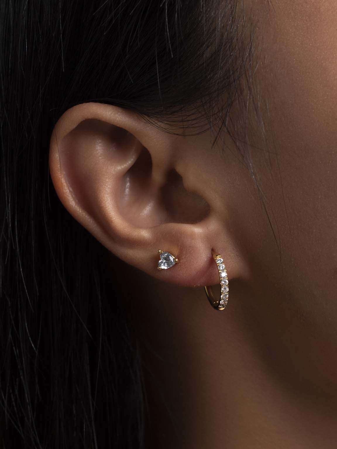Little Heart Ohrstecker Gold - Dorose | Wasserfester Schmuck, 18K vergoldet
