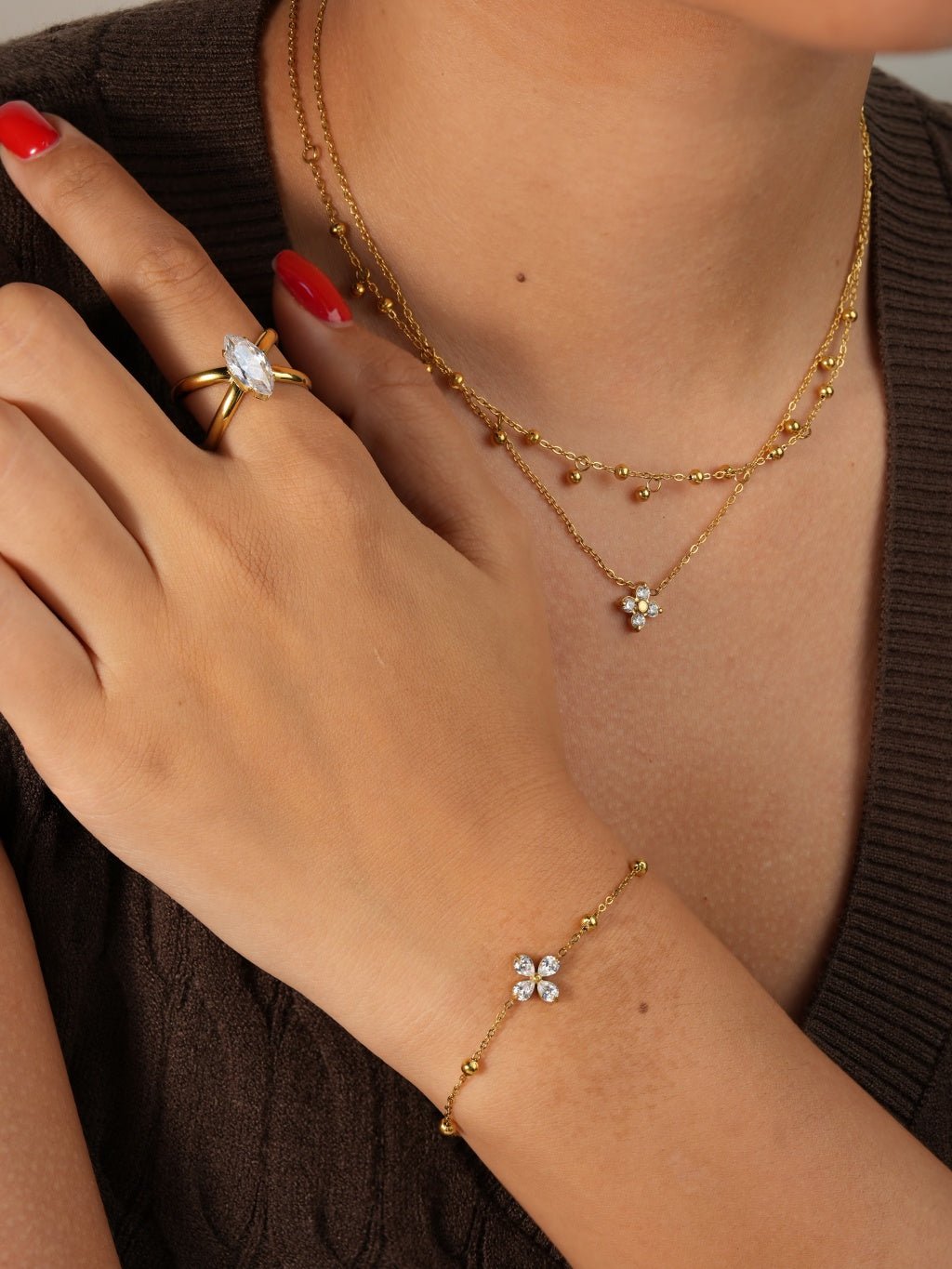 Marquise Simple Ring Gold 54mm - Dorose | Wasserresistent, kein Verfärben