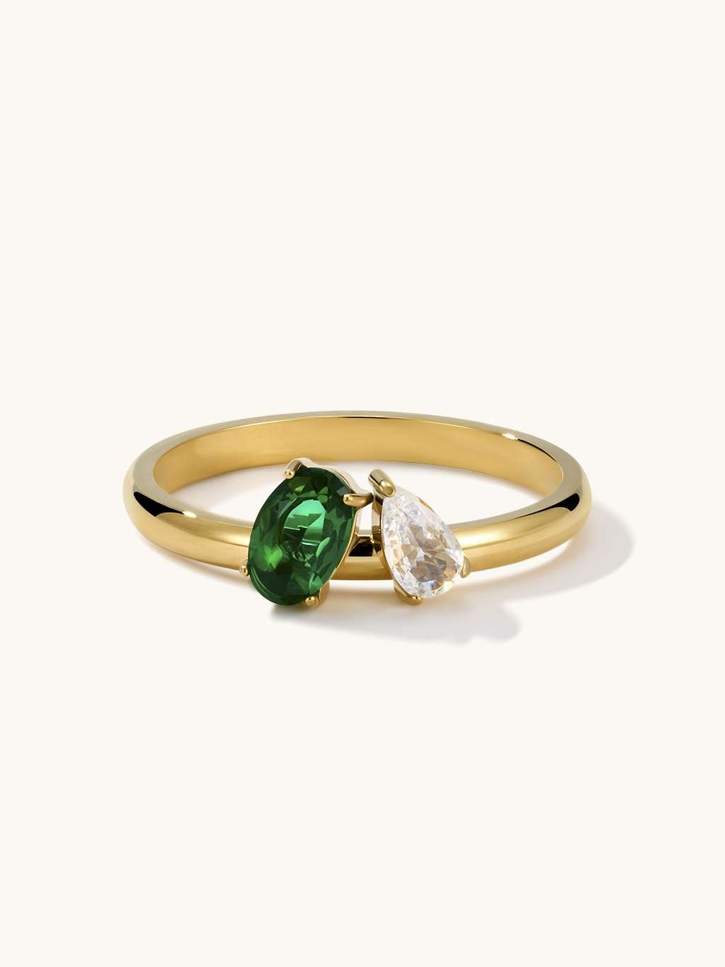 Marquise Smaragd Ring Gold - Dorose | Wasserfester Schmuck, 18K vergoldet