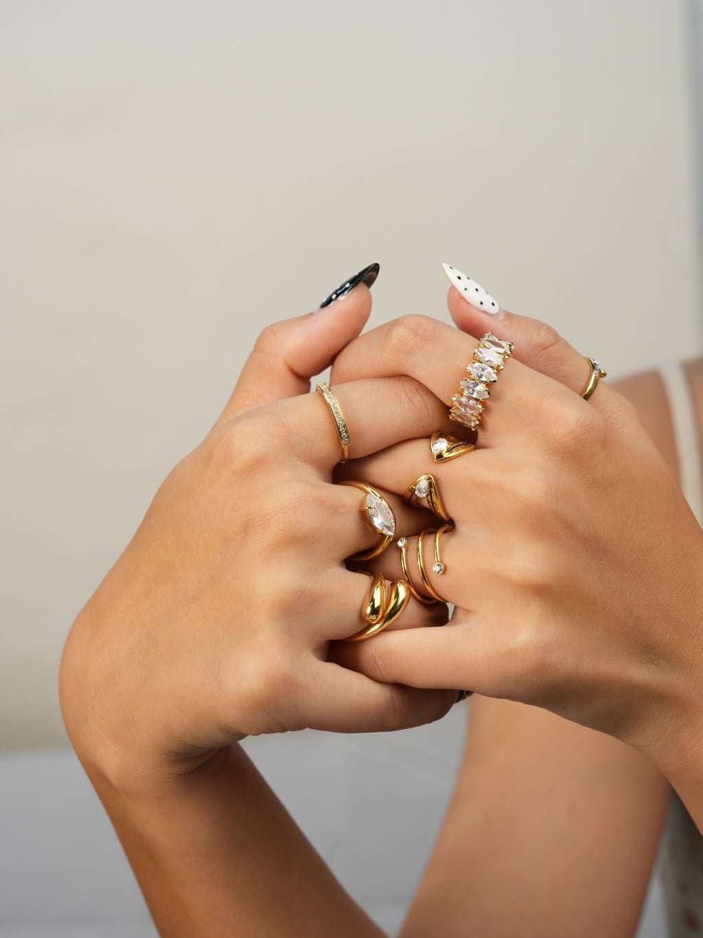 Marquise Wave Zirkonia - Ring Gold - Dorose | Wasserresistent, kein Verfärben