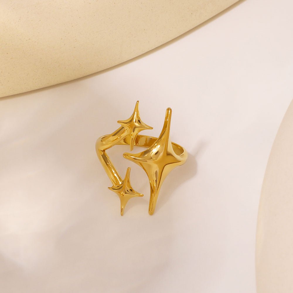 Massiver 3 - Sterne Ring Gold - Dorose | Wasserresistent, kein Verfärben