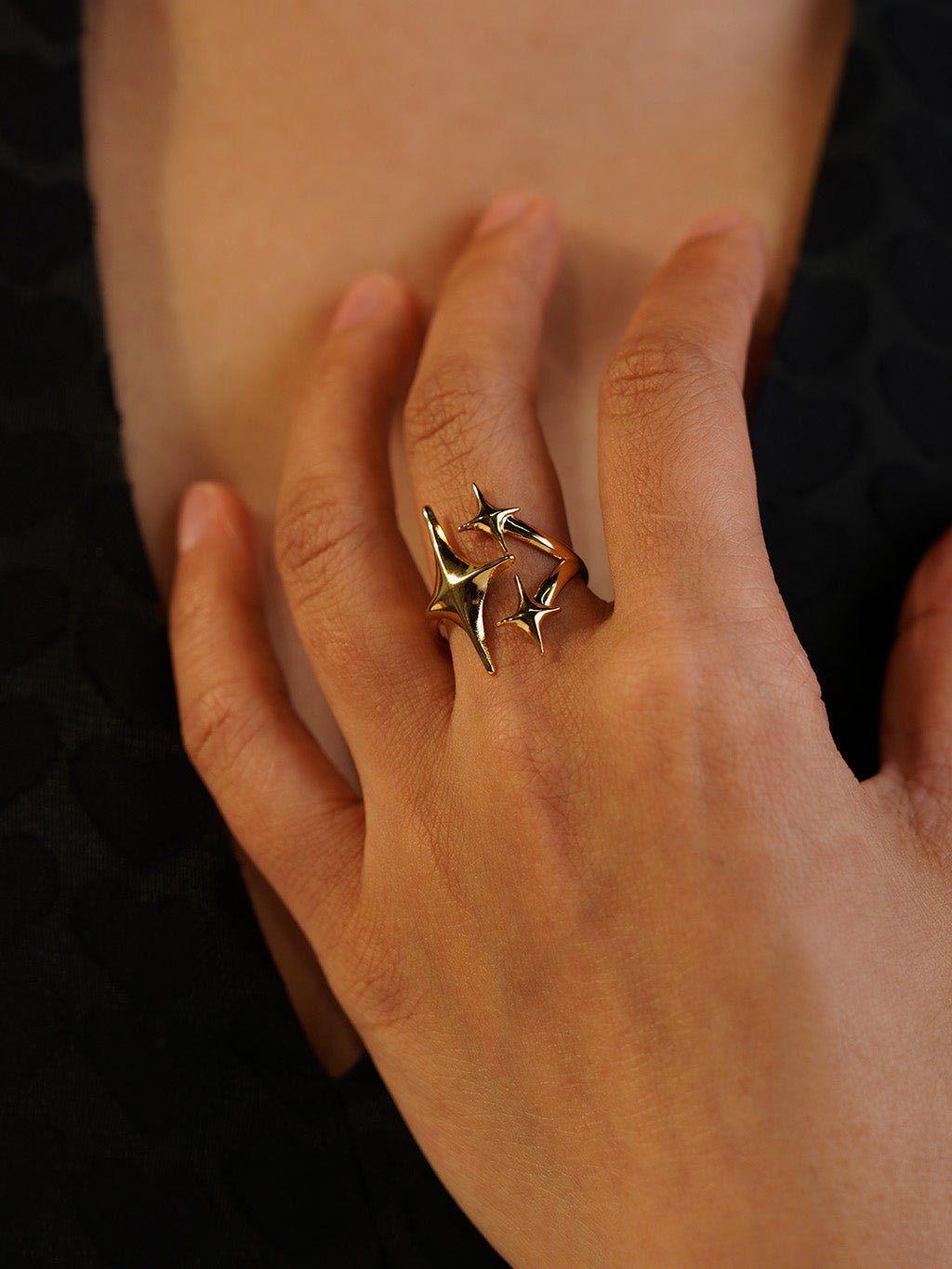 Massiver 3 - Sterne Ring Gold - Dorose | Wasserresistent, kein Verfärben