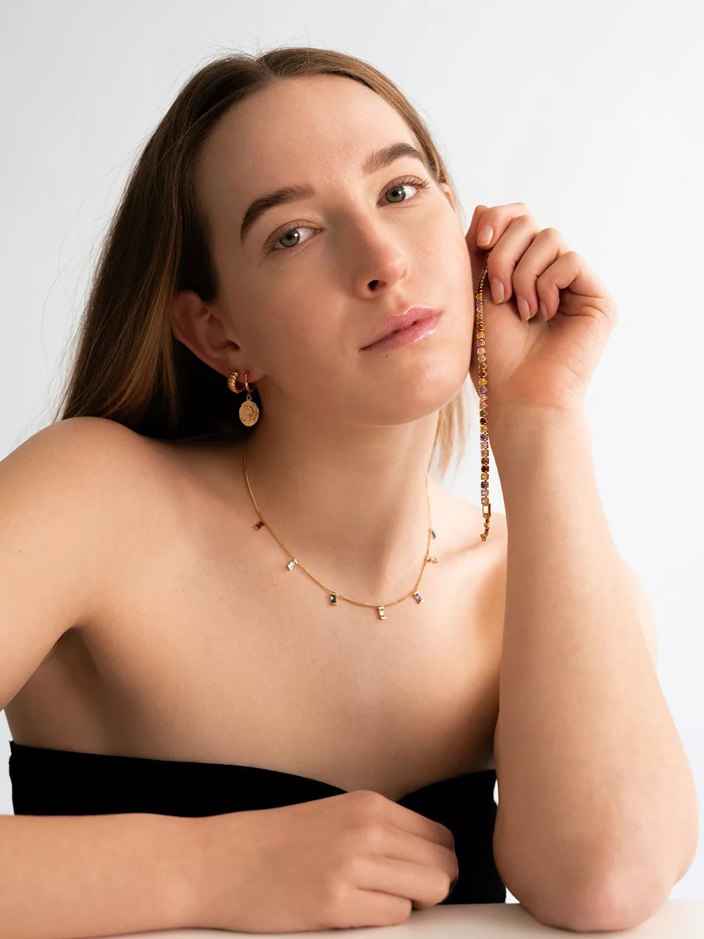 Meerjungfrau - Anhänger Ohrringe Gold - Dorose | Wasserfester Schmuck, 18K vergoldet