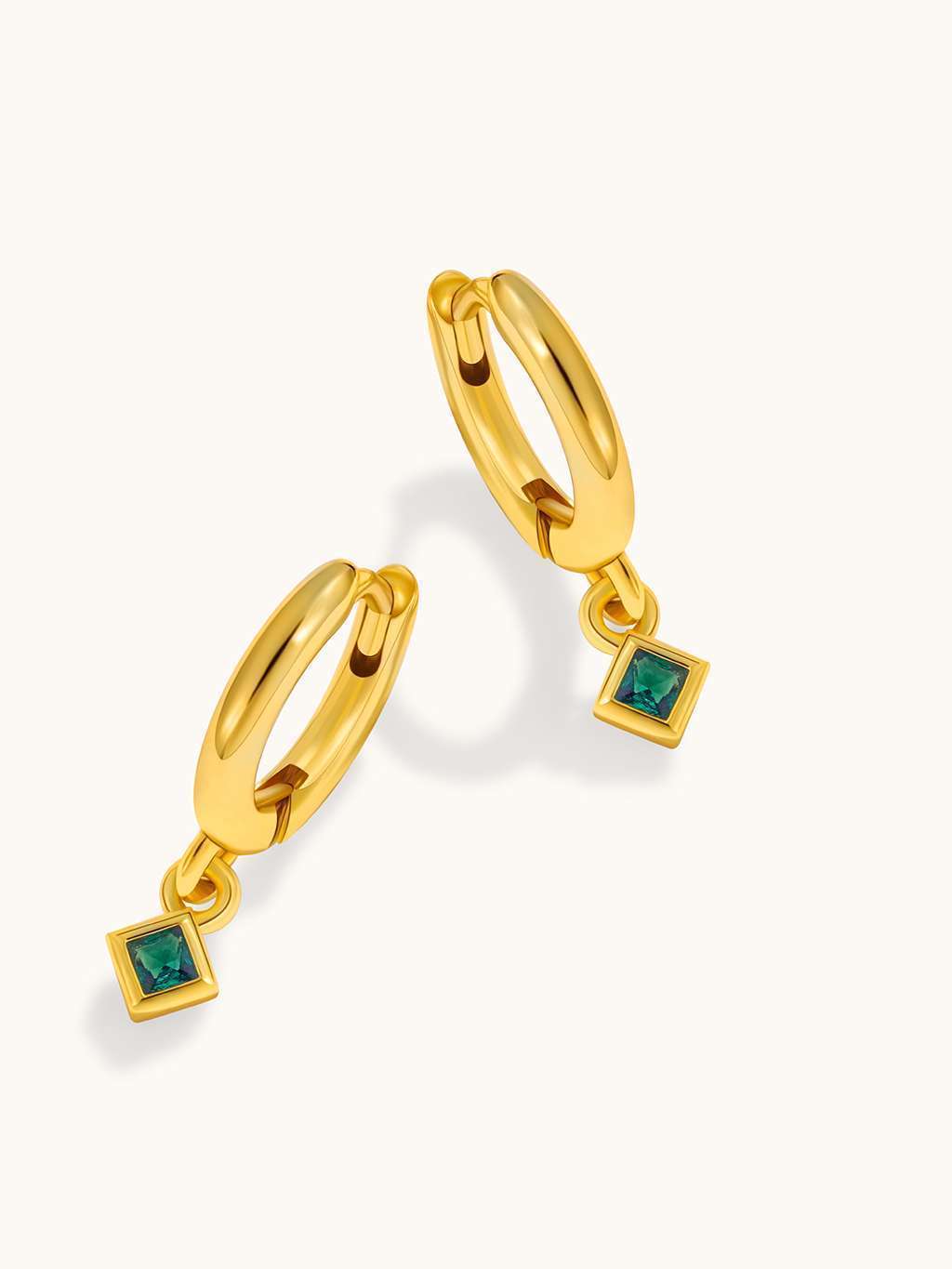 Mini Green Shine Ohrringe Gold 8mm - Dorose | Wasserfester Schmuck, 18K vergoldet