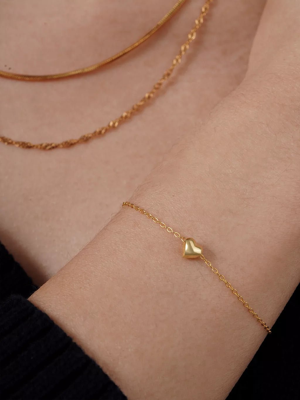 Mini Heart Armband Gold - Dorose | Wasserfester Schmuck, 18K vergoldet