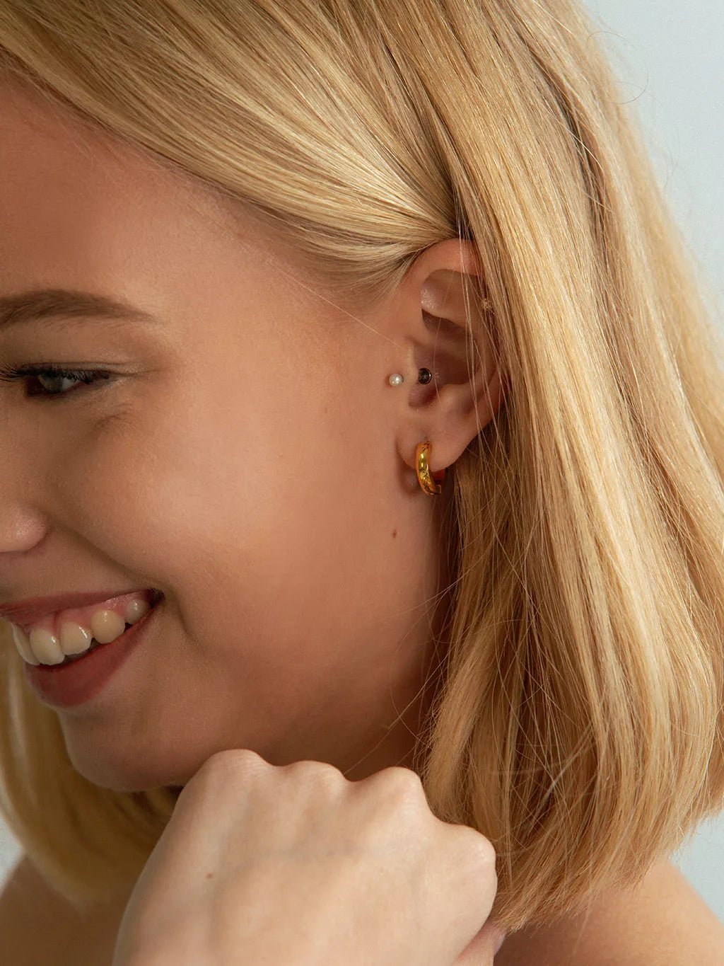 Mini - Ohrringe Slice Gold 9mm - Dorose | Wasserfester Schmuck, 18K vergoldet