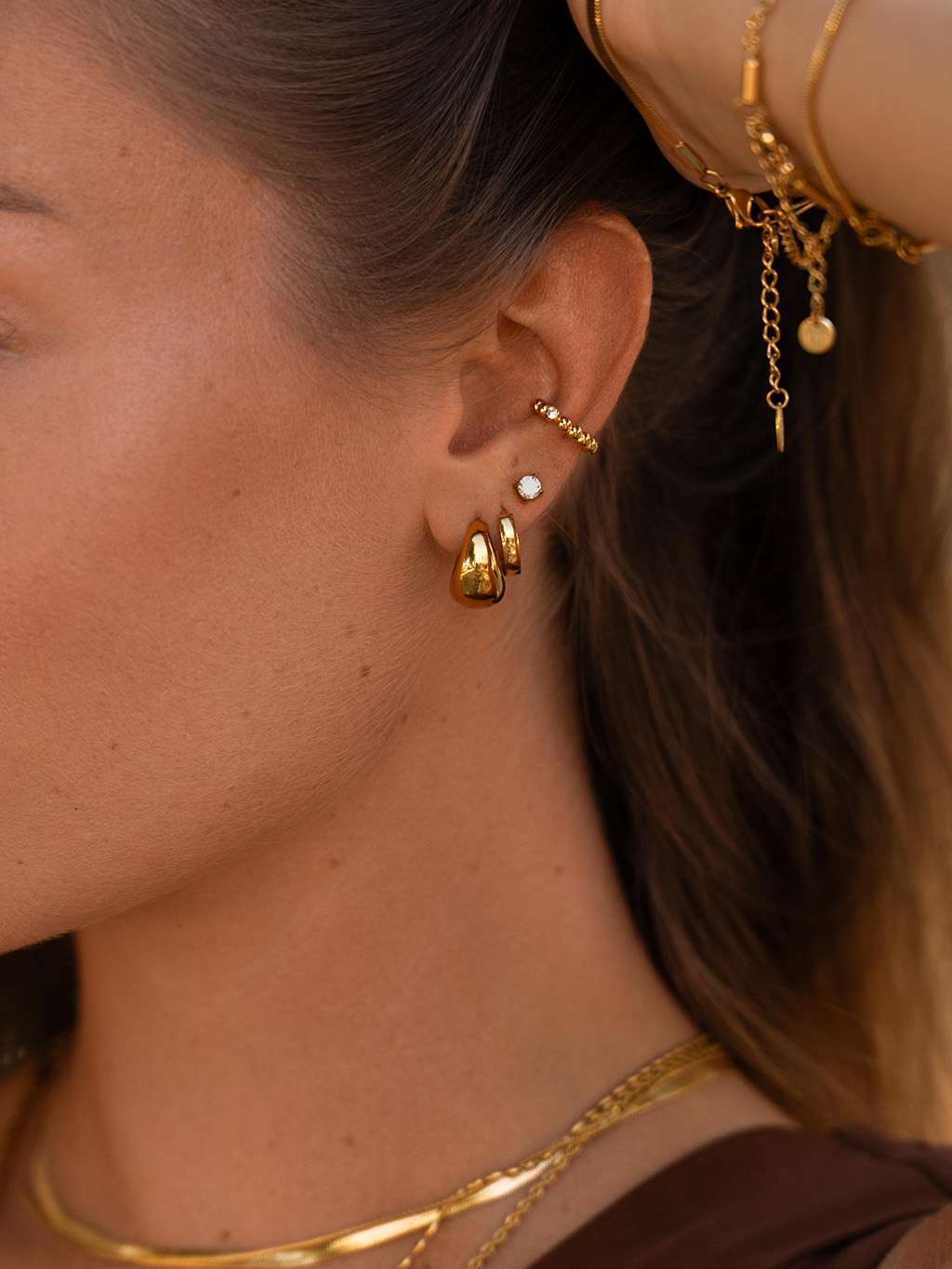 Mini - Ohrringe Slice Gold 9mm - Dorose | Wasserfester Schmuck, 18K vergoldet