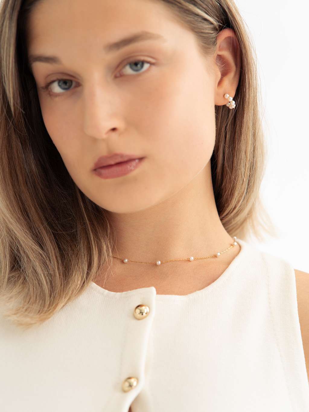 Mini Pearl Kette Gold - Dorose | Wasserfester Schmuck, 18K vergoldet