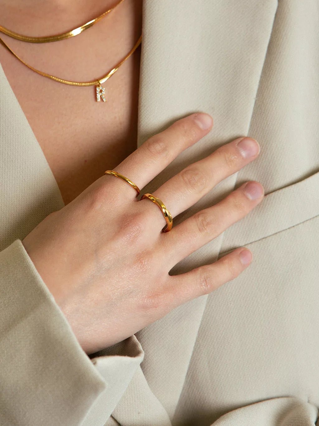 Minimalism Ring Gold & Silber 2mm - Dorose | Wasserfester Schmuck, 18K vergoldet