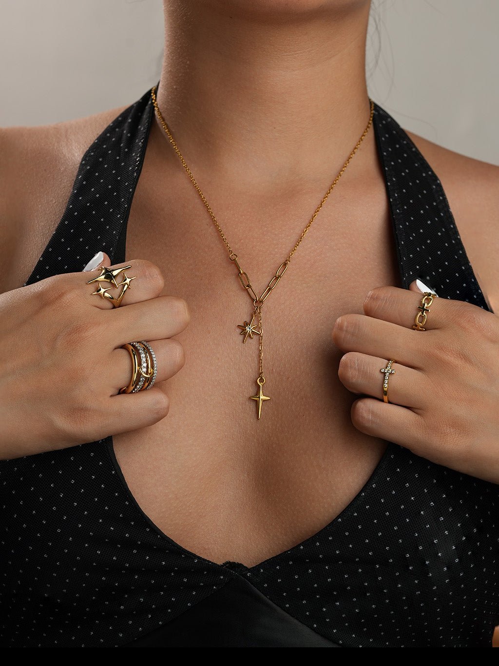 Minimalist Cross Ring Gold - Dorose | Wasserresistent, kein Verfärben