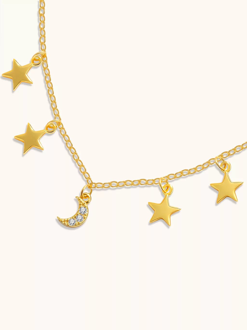 Moon and Star Halskette Gold - Dorose | Wasserfester Schmuck, 18K vergoldet