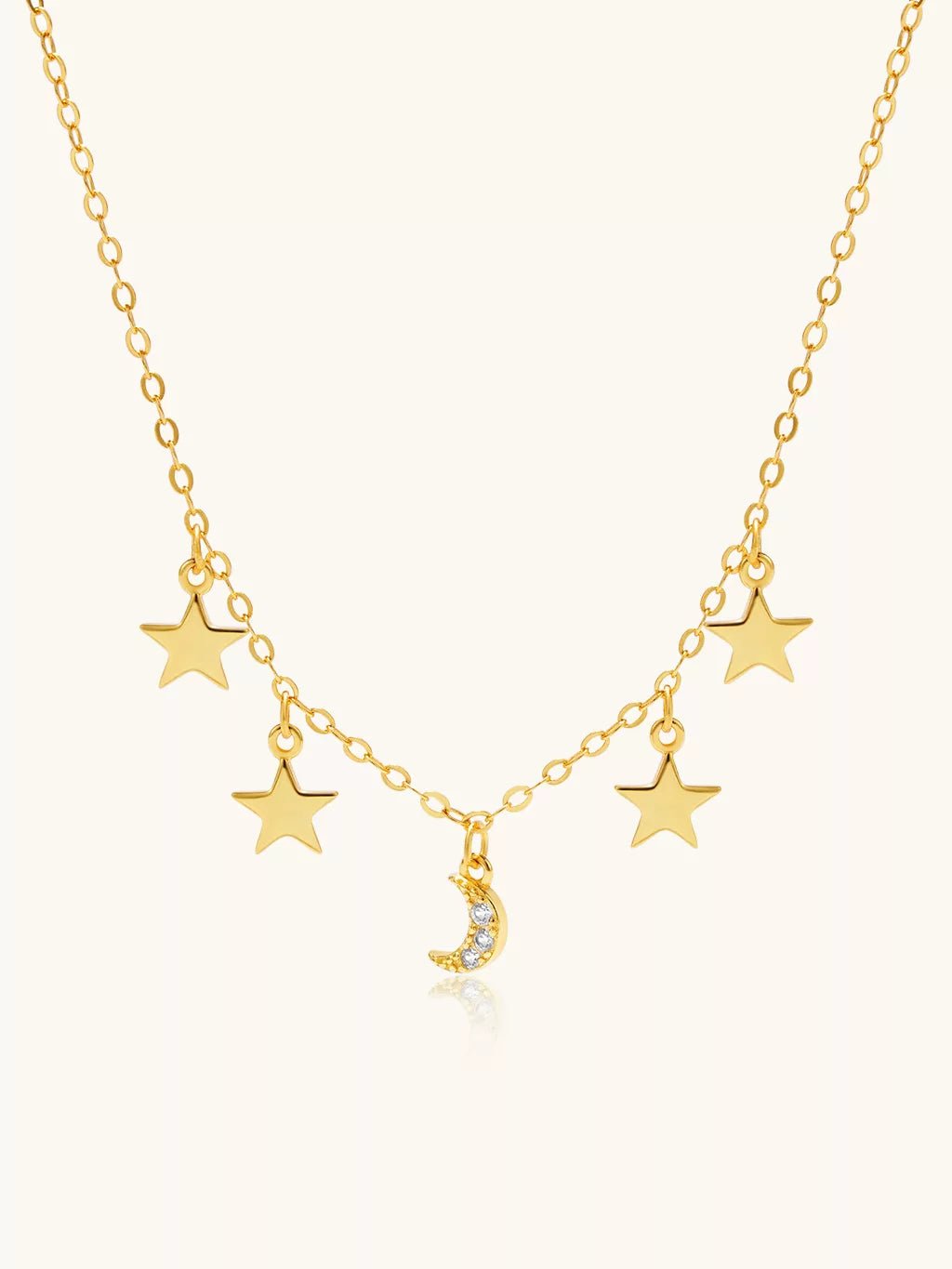 Moon and Star Halskette Gold - Dorose | Wasserfester Schmuck, 18K vergoldet