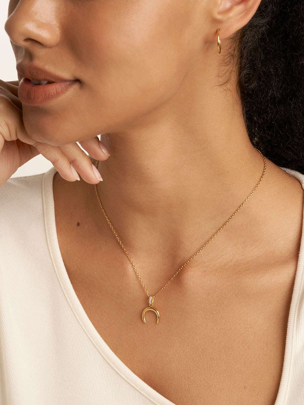 Moonlight Halskette mit Zirkonia Gold - Dorose | Wasserfester Schmuck, 18K vergoldet