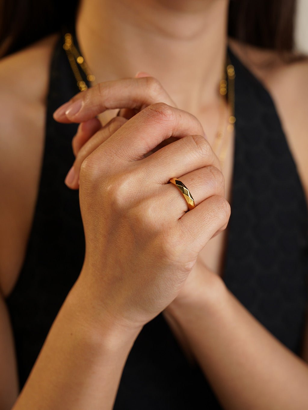 Multiface Ring Gold - Dorose | Wasserresistent, kein Verfärben