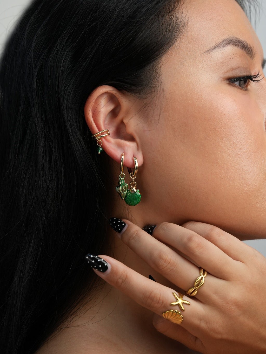 Muschel - Seestern - Ohrhänger, vierteiliges Set - Dorose | Wasserresistent, kein Verfärben