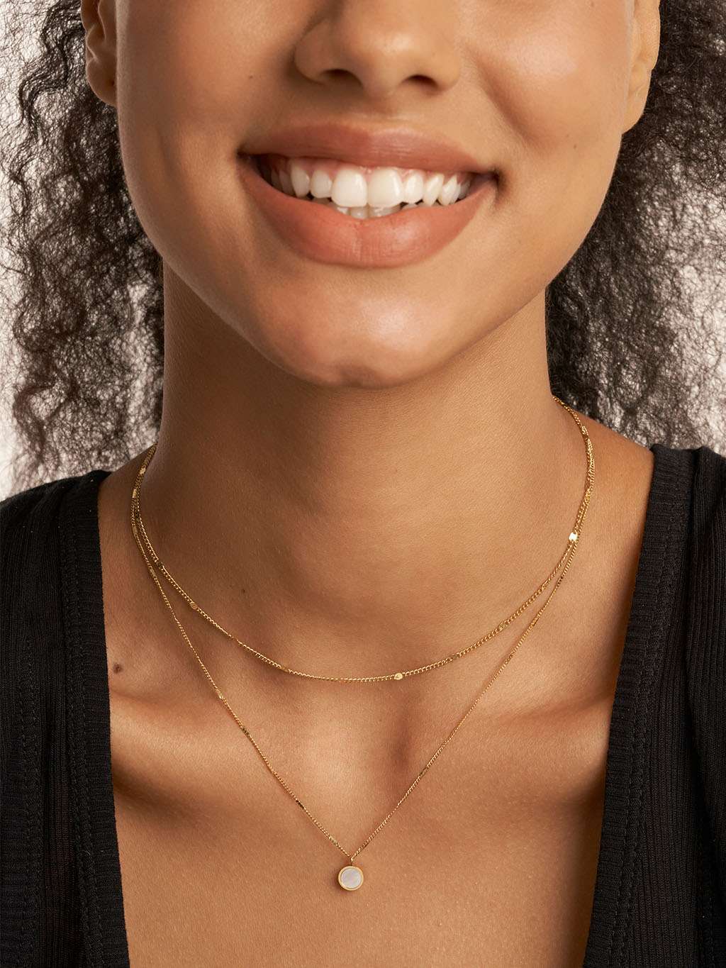 Muschellicht - Doppelstrang - Dorose | Wasserfester Schmuck, 18K vergoldet