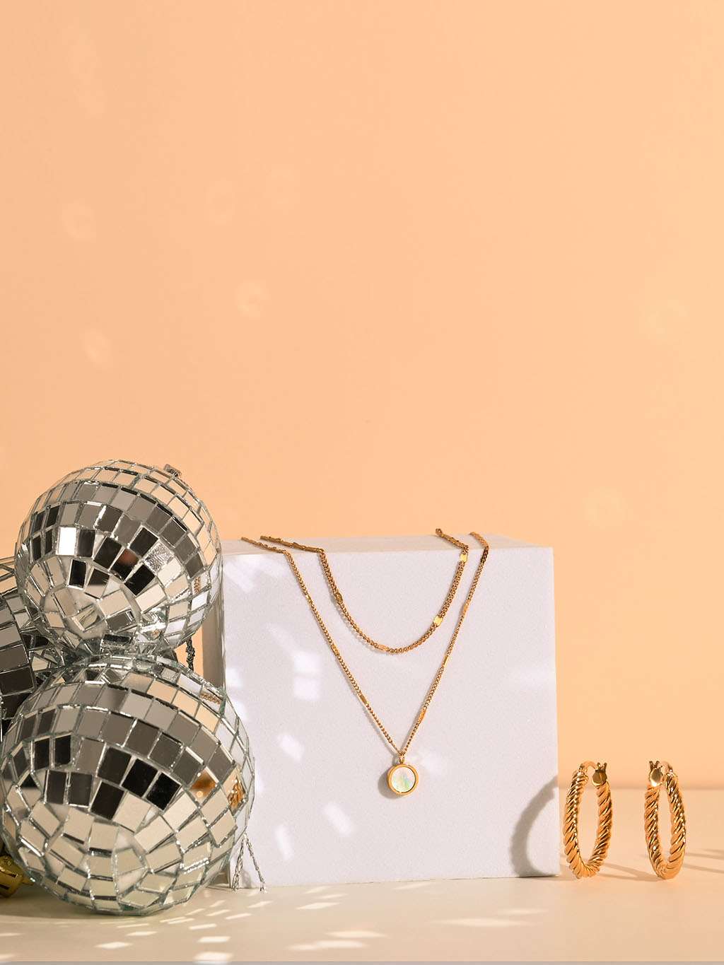 Muschellicht - Doppelstrang - Dorose | Wasserfester Schmuck, 18K vergoldet