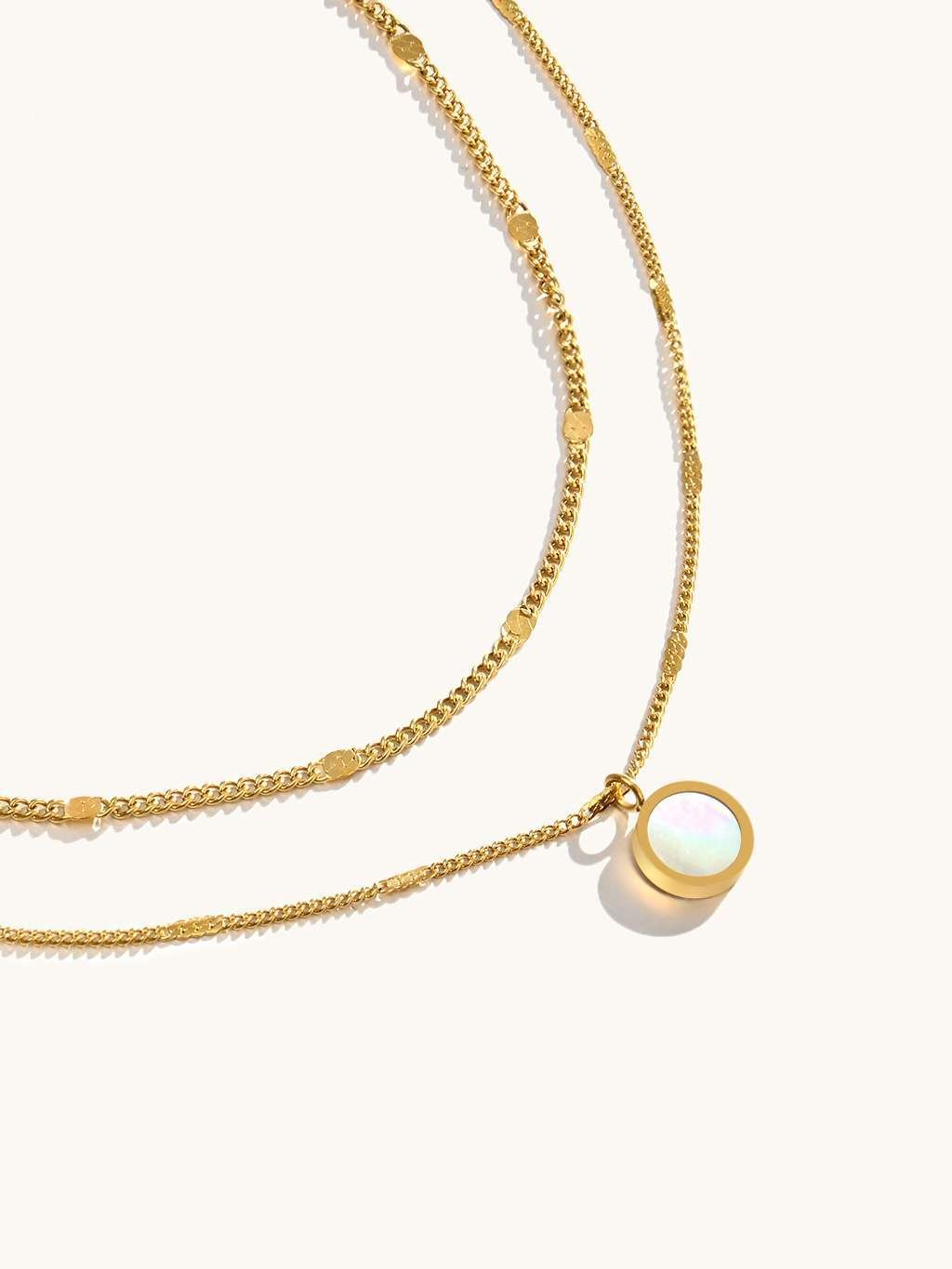 Muschellicht - Doppelstrang - Dorose | Wasserfester Schmuck, 18K vergoldet