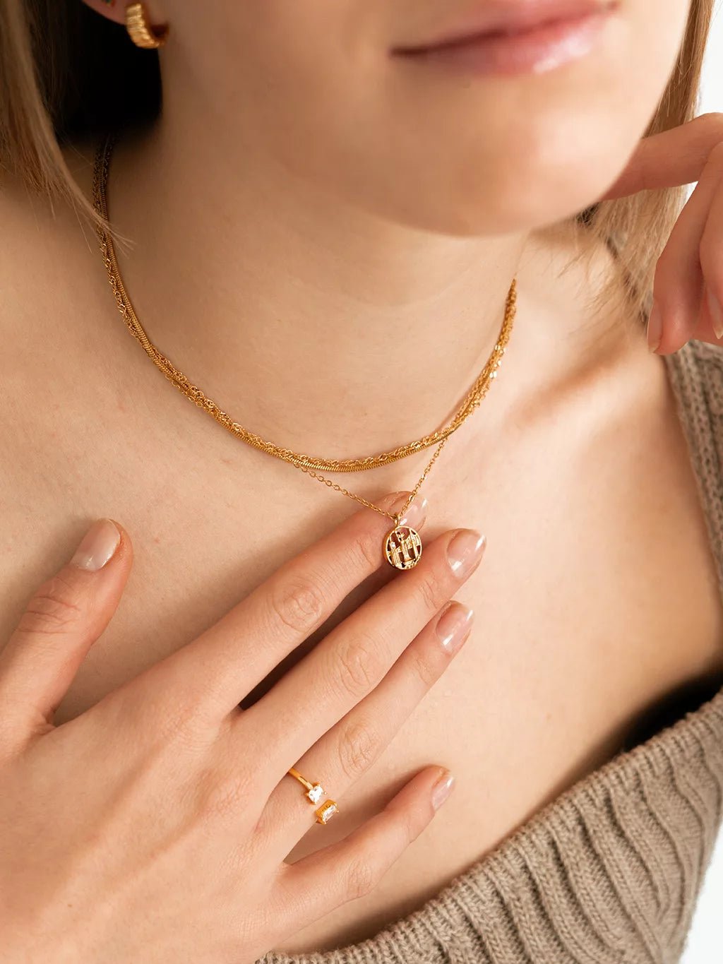 New York Halskette Gold - Dorose | Wasserfester Schmuck, 18K vergoldet