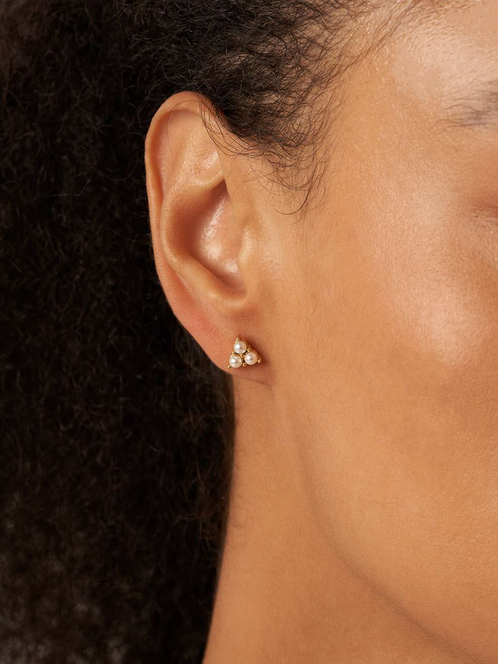 Ohrringe 3 - er Pearls Gold - Dorose | Wasserfester Schmuck, 18K vergoldet