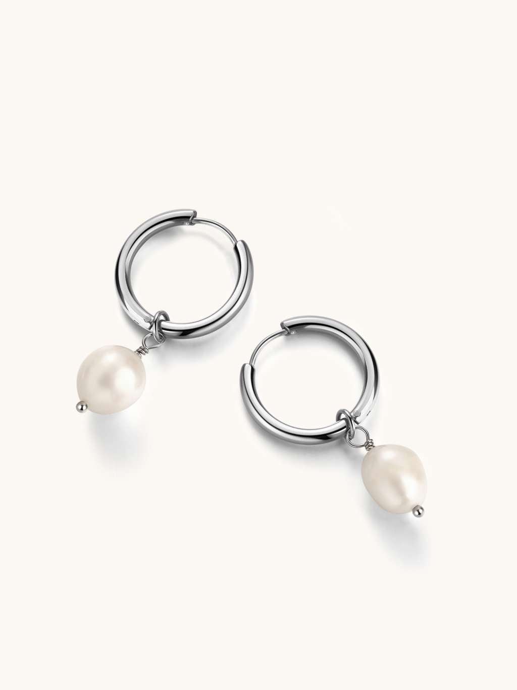 Ohrringe mit Pearl - Anhänger Silber - Dorose | Wasserfester Schmuck, 18K vergoldet
