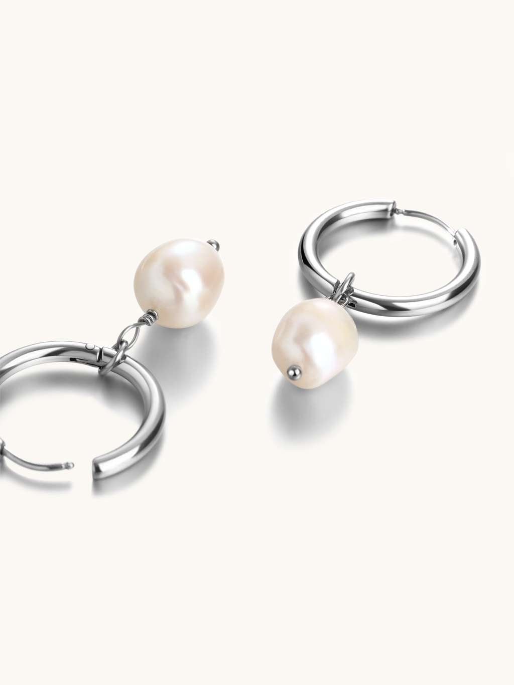 Ohrringe mit Pearl - Anhänger Silber - Dorose | Wasserfester Schmuck, 18K vergoldet