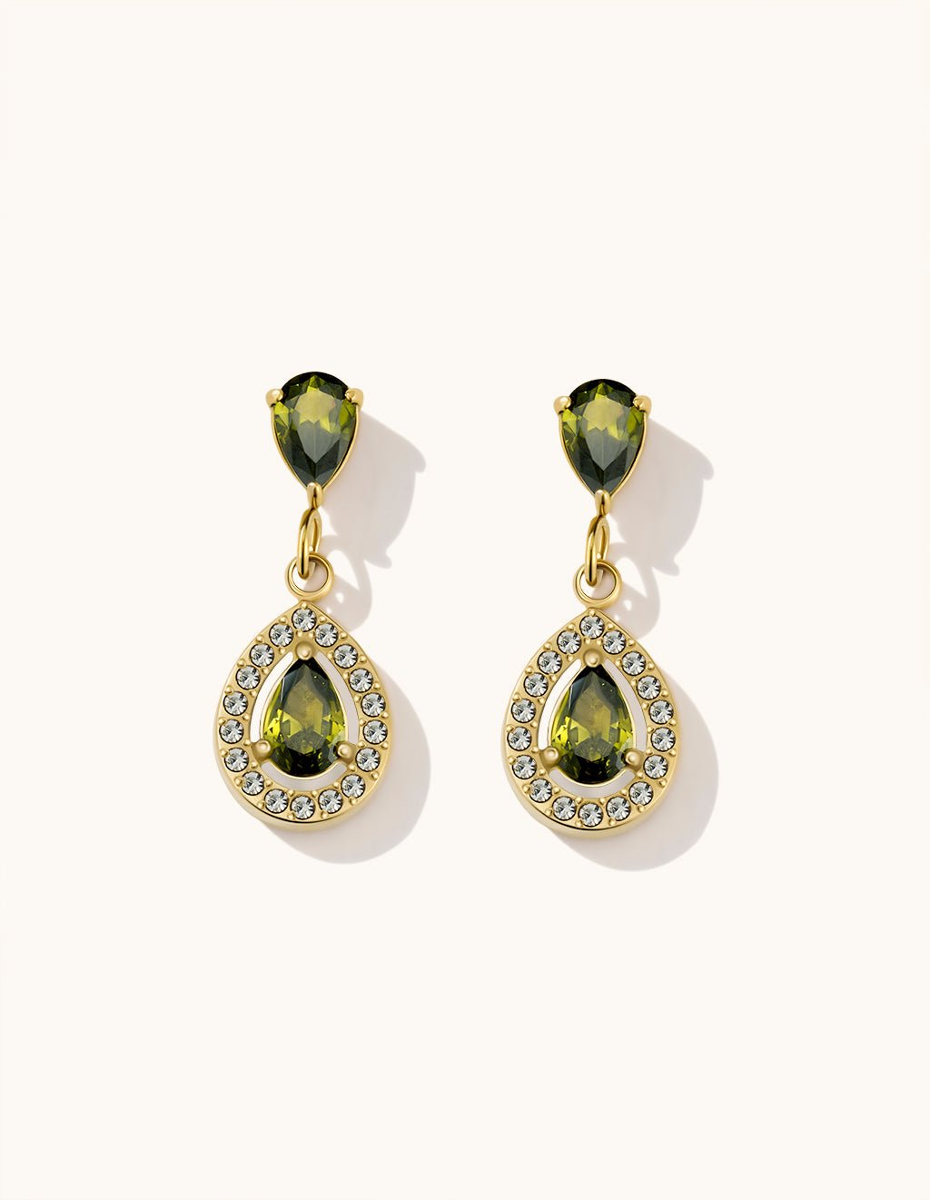 Olive Romantische Teardrop Ohrringe Gold - Dorose | Wasserfester Schmuck, 18K vergoldet